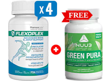 Buy 4 Bottles of FlexoPlex <br>+ 1 GreenPura Free